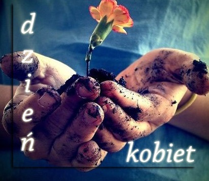 Mały kwiatek na dłoni na dzień kobiet